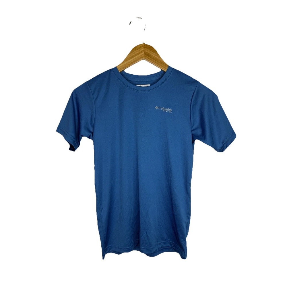 Columbia Performance Fishing Gear Youth Blue Short Sleeve Casual Shirt Size M